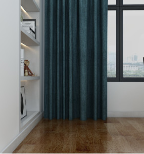 Deep Teal Twilight Blackout Natural Curtains