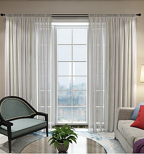 Canary/Plum BiRoped Printed Sheer