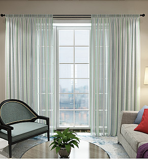 Lime Roped Printed Sheer