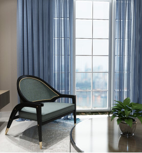 Ocean Blue Textured Sheer