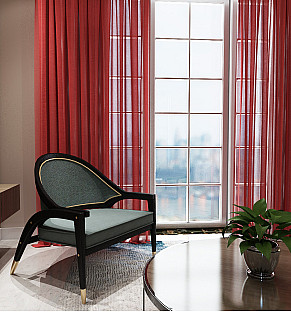 Scarlet Textured Sheer