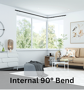 Internal 90° Custom Bent Curtain Tracks