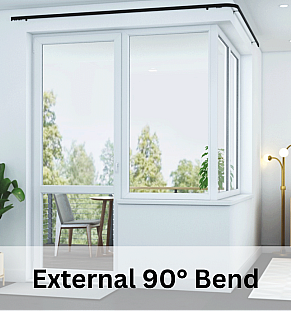 External 90° Custom Bent Curtain Tracks