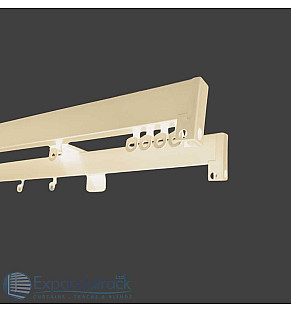 Custom Double Curtain Track - Ivory