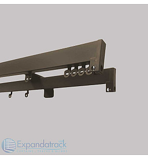 Custom Double Curtain Track - Pepper