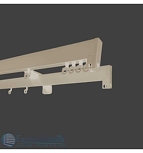 Custom Double Curtain Track - Calico