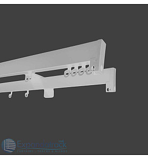 Custom Double Curtain Track - White