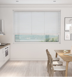 Smooth Ice Fauxwood Wooden Blind