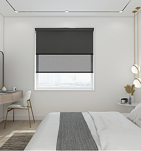 Blackout Slate/Screen New Slate - Double Roller Blind