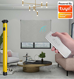 Buff Tapestry - Motorised Battery Roller Blind