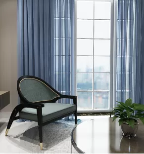 Ocean Blue Textured Sheer