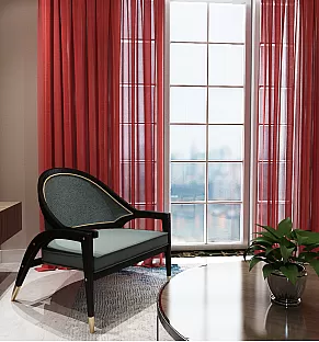 Scarlet Textured Sheer