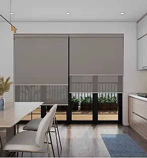 Blackout Nutmeg/Screen Moss - Double Roller Blind