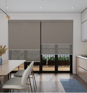 Blackout Light Bison/Screen Toffee - Double Roller Blind