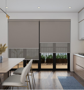 Blackout Nutmeg/Screen Moss - Double Roller Blind