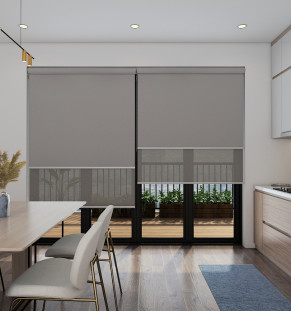 Blackout Shale/Screen Moss - Double Roller Blind